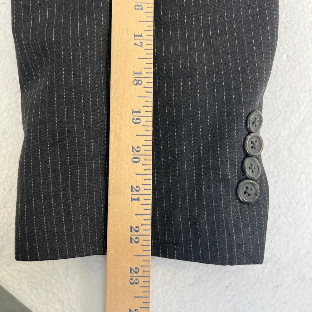 Jos A Bank Mens 44R Charcoal Pinstripe Wool Suit Coat Jacket Blazer‎